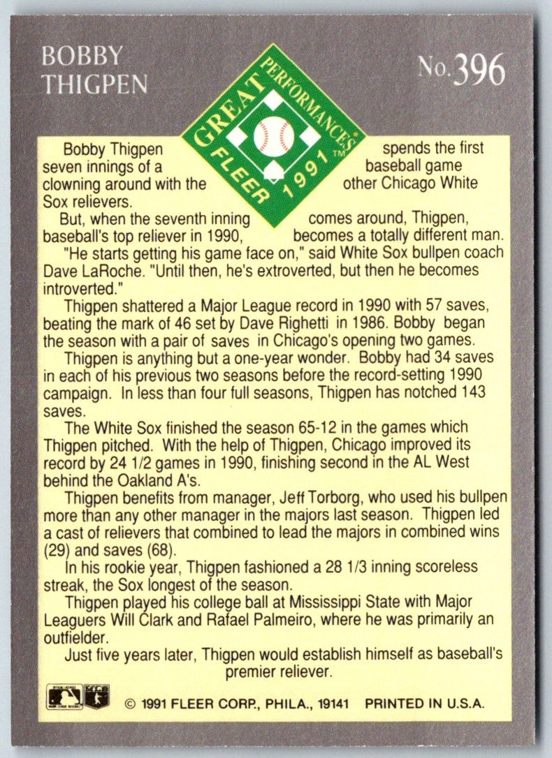 1991 Ultra Bobby Thigpen