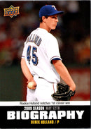 2010 Upper Deck Season Biography Derek Holland