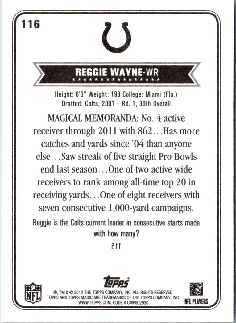 2012 Topps Magic Reggie Wayne