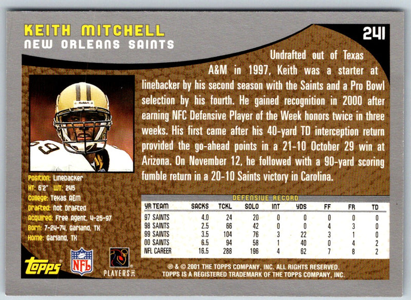 2001 Topps Keith Mitchell