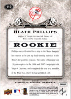 2008 Upper Deck A Piece of History Heath Phillips #110 Rookie
