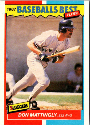 1987 Fleer Baseball's Best Sluggers vs Pitchers Don Mattingly #25