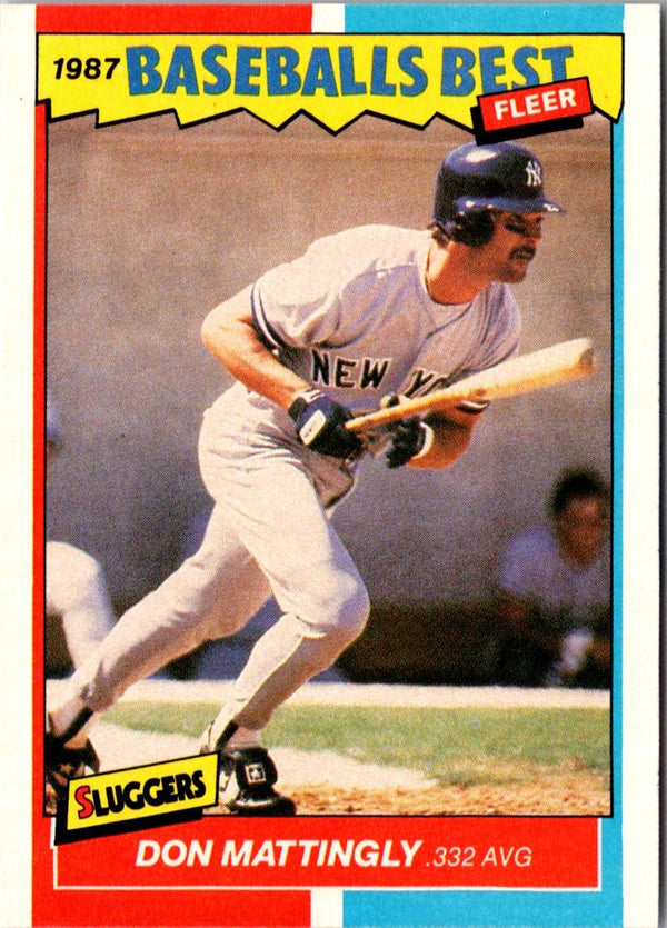 1987 Fleer Baseball's Best Sluggers vs Pitchers Don Mattingly #25