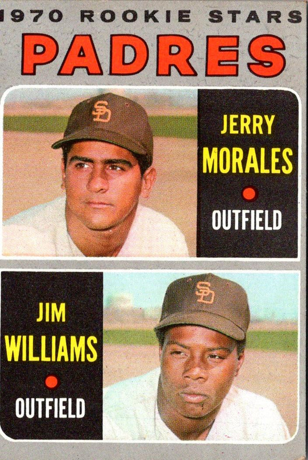 1970 Topps Padres Rookies - Jerry Morales/Jim Williams #262 EX