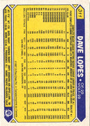 1987 O-Pee-Chee Dave Lopes