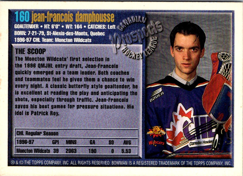 1997 Bowman CHL Jean-Francois Damphousse