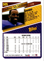 1993 Topps Audray McMillian #505