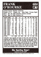 1992 Conlon Collection TSN Frank O'Rourke #604