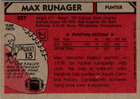 1980 Topps Max Runager #227 Rookie
