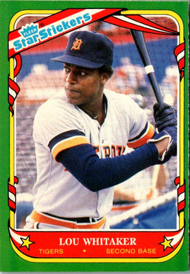 1987 Fleer Star Stickers Lou Whitaker #122