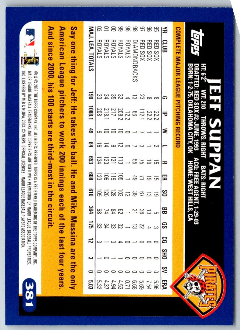 2003 Topps Jeff Suppan