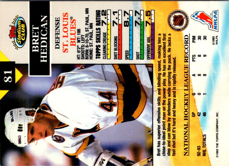 1993 Stadium Club Bret Hedican