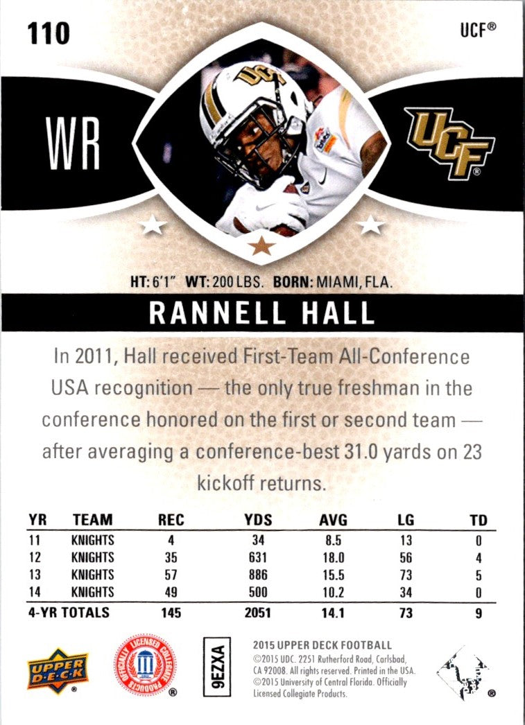 2015 Upper Deck Rannell Hall