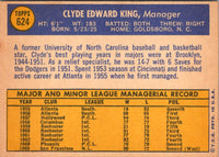 1970 Topps Clyde King #624 EX-MT+
