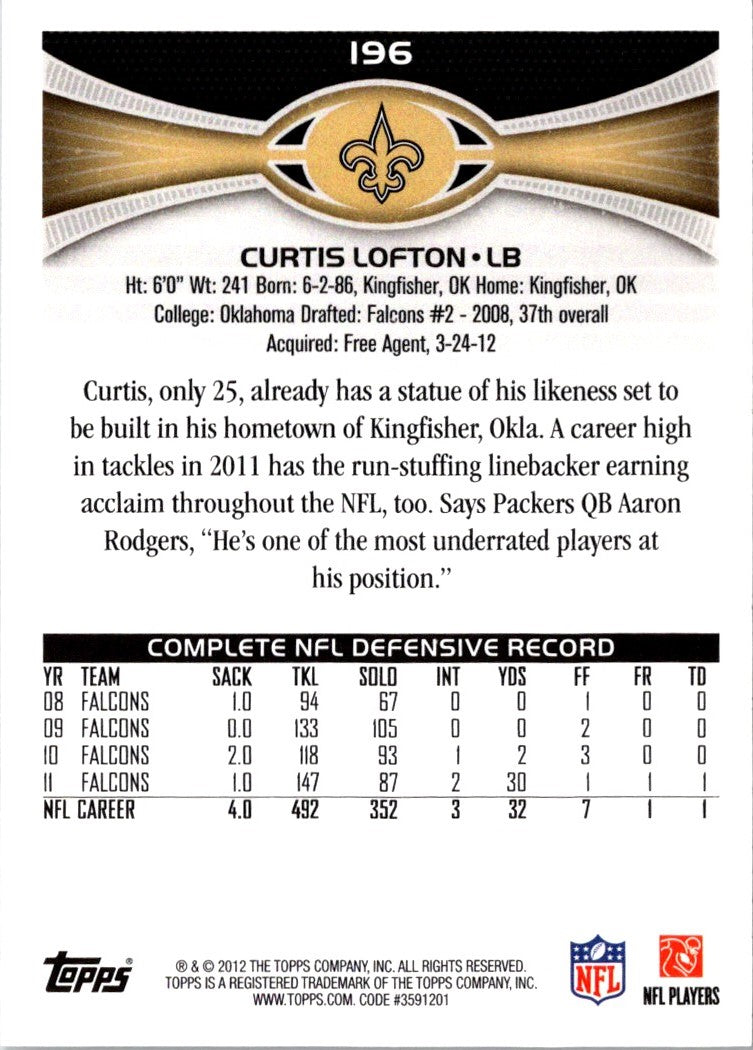 2012 Topps Curtis Lofton