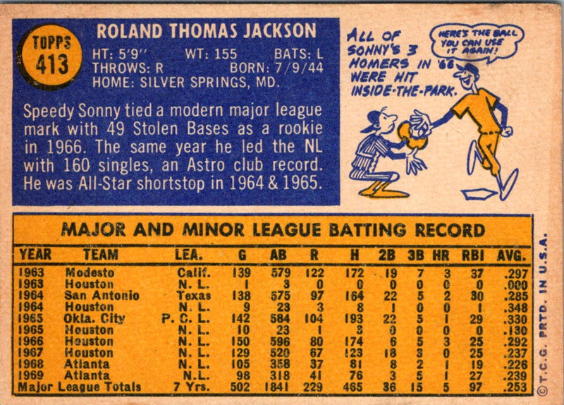 1970 Topps Sonny Jackson