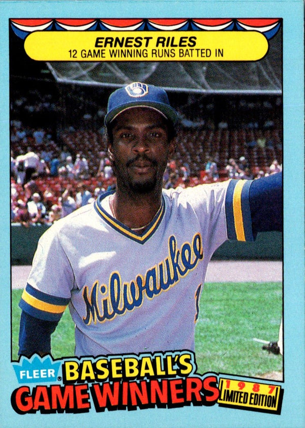 1987 Fleer Game Winners Ernest Riles #36