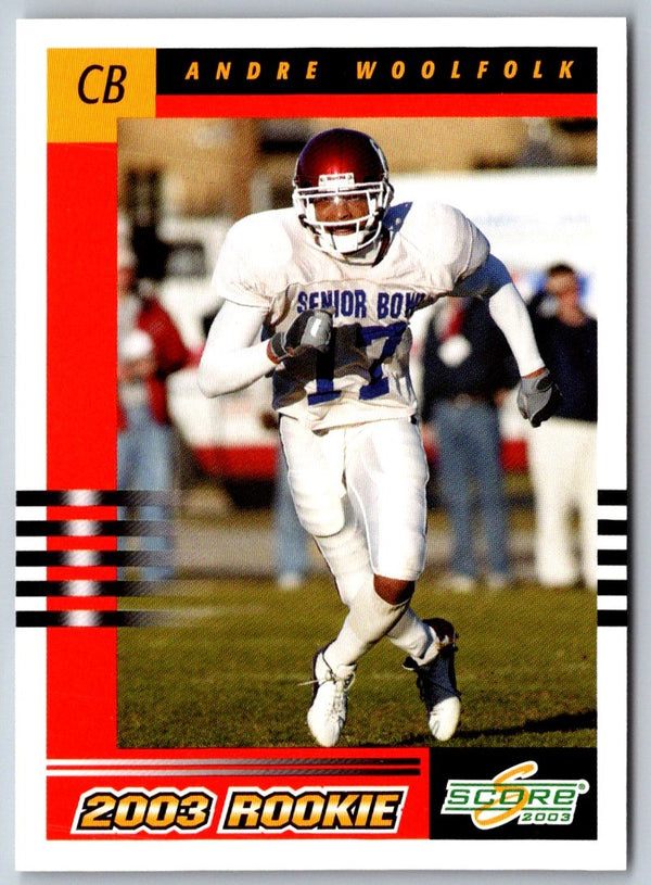 2003 Score Andre Woolfolk #326 Rookie
