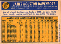 1970 Topps Jim Davenport #378 EX-MT+