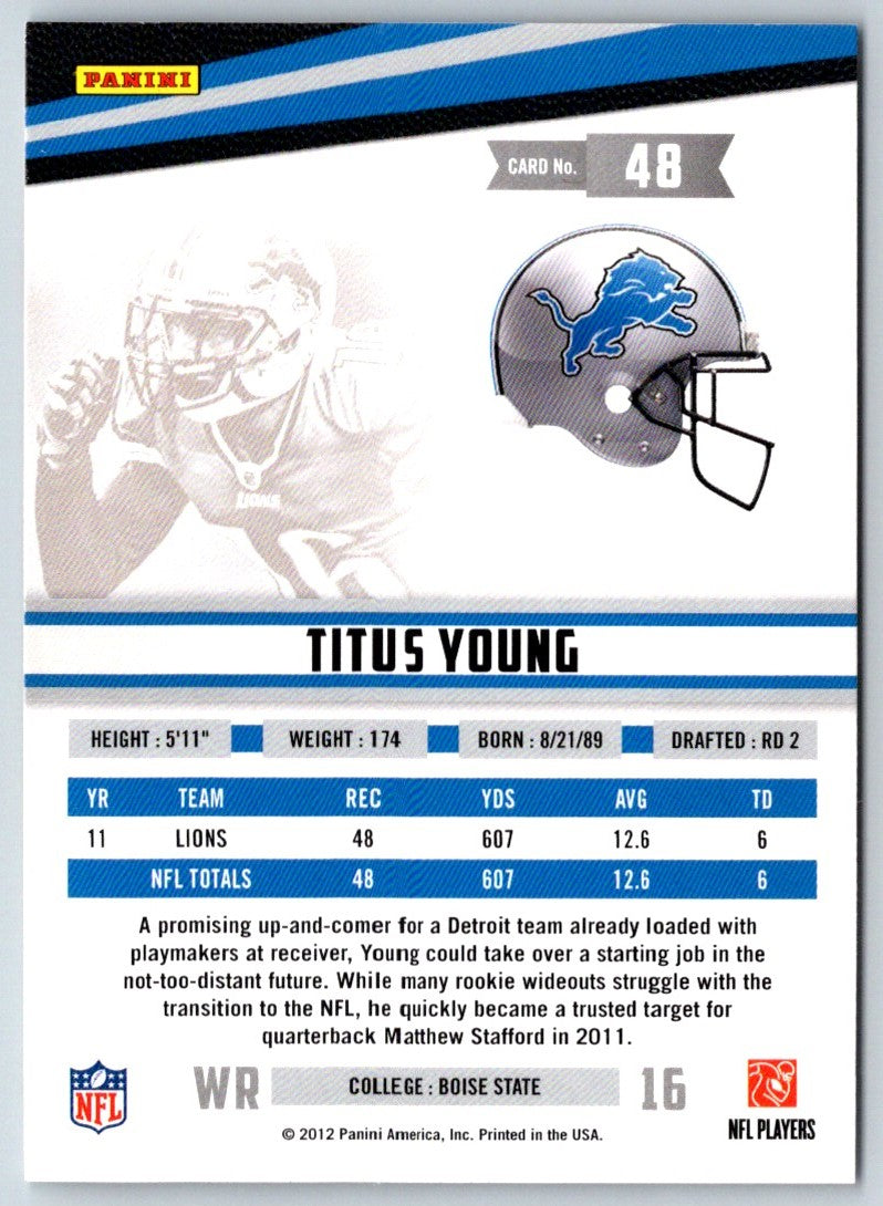 2012 Panini Rookies & Stars Titus Young