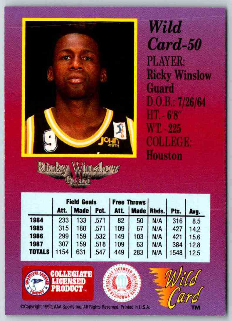 1991 WildCard Ricky Winslow