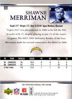 2007 Upper Deck First Edition Shawne Merriman #80