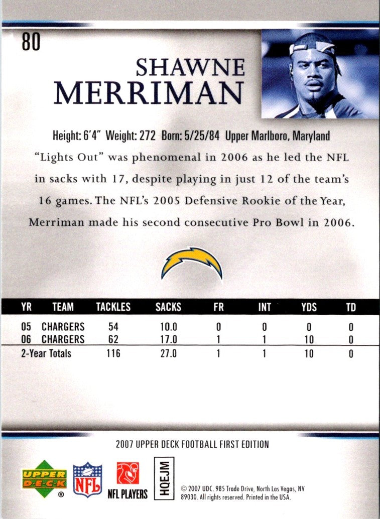 2007 Upper Deck First Edition Shawne Merriman