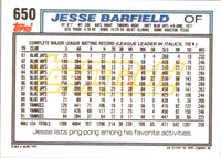1992 Topps Jesse Barfield #650