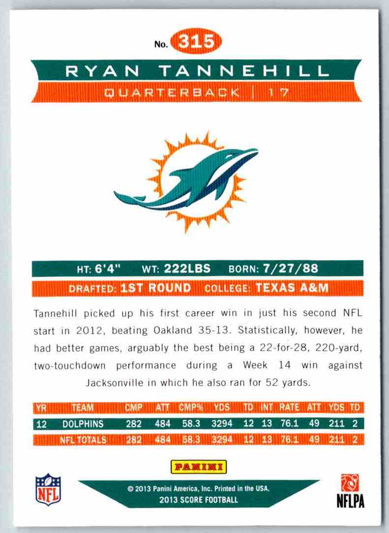 2013 Score Ryan Tannehill