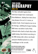 2010 Upper Deck Season Biography Evan Longoria