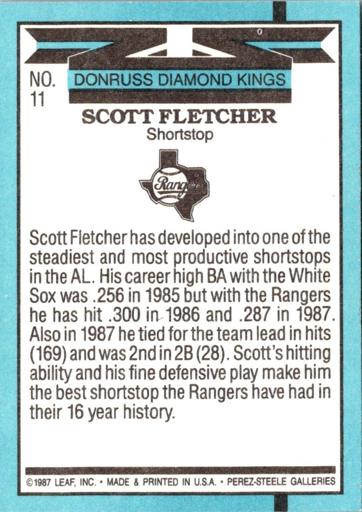 1988 Donruss Diamond Kings Scott Fletcher