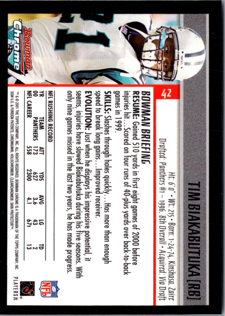 2001 Bowman Tim Biakabutuka