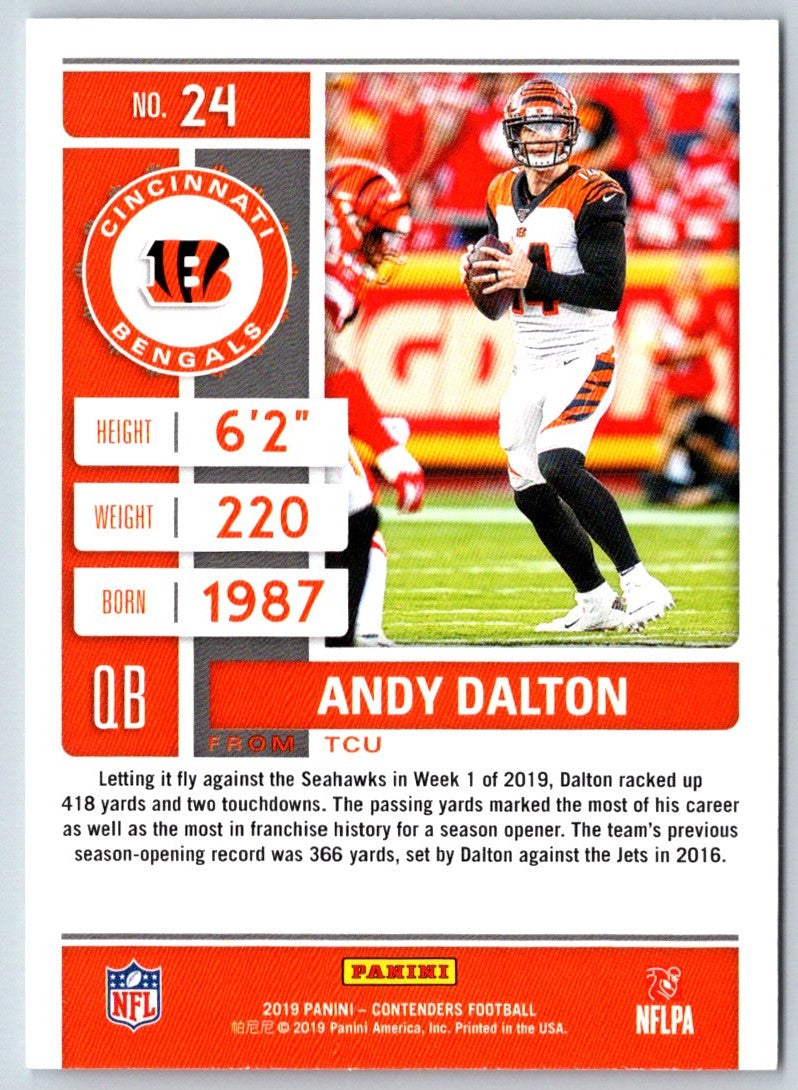 2019 Panini-Contenders Andy Dalton