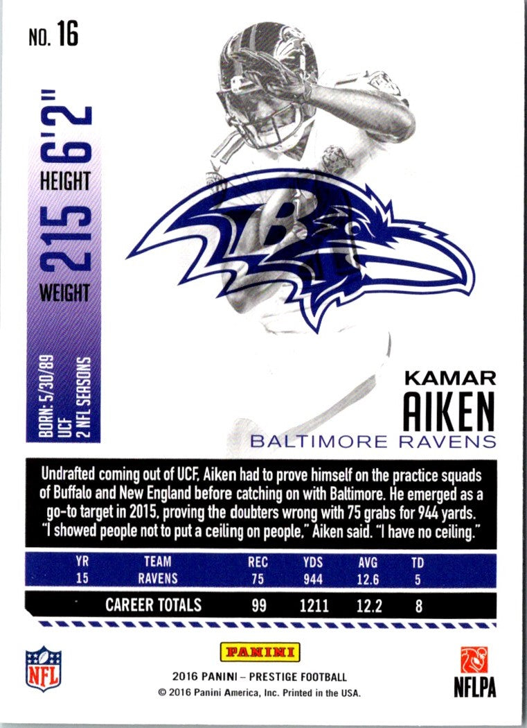 2016 Panini Prestige Kamar Aiken