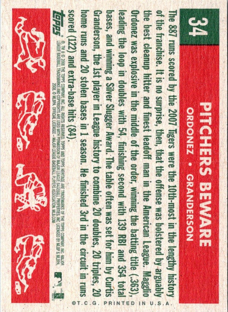 2008 Topps Heritage Pitchers Beware (Magglio Ordonez/Curtis Granderson)