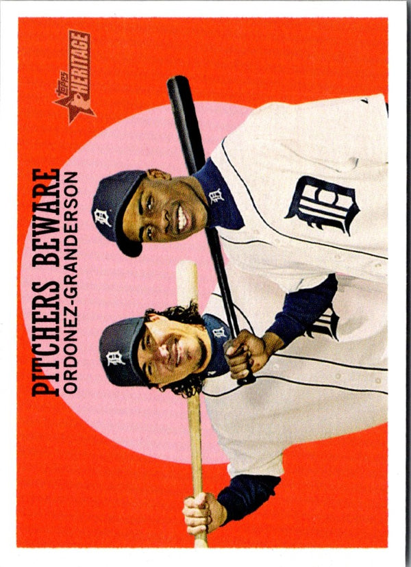 2008 Topps Heritage Pitchers Beware (Magglio Ordonez/Curtis Granderson) #34