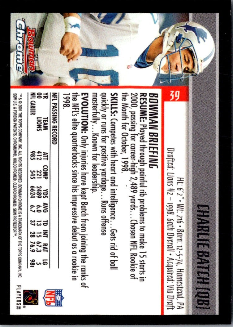 2001 Bowman Charlie Batch