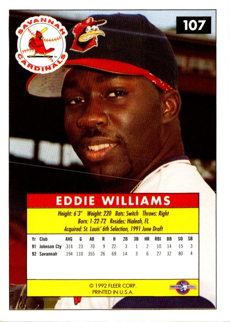 1992 Fleer Excel Eddie Williams