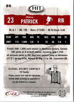 2008 SAGE HIT Allen Patrick #86