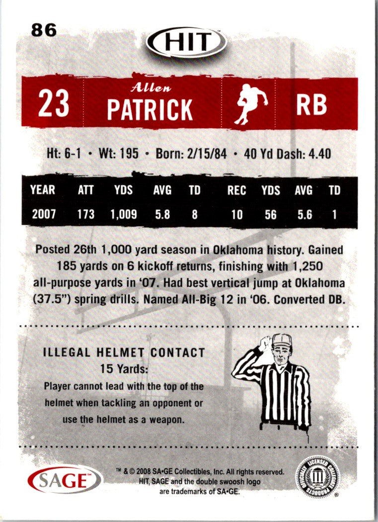 2008 SAGE HIT Allen Patrick