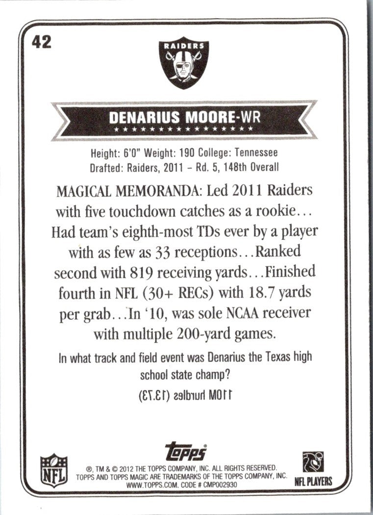 2012 Topps Magic Denarius Moore