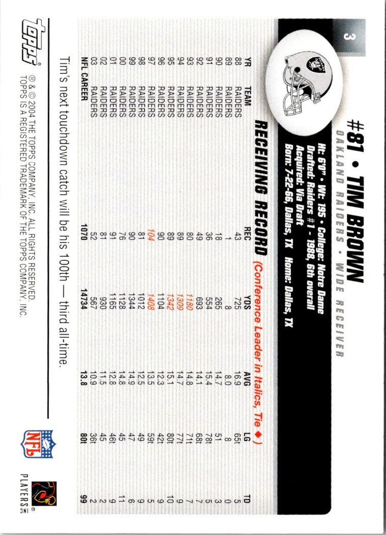 2004 Topps Collection Tim Brown