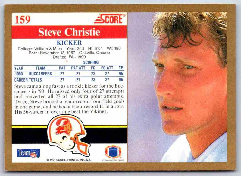 1991 Score Steve Christie