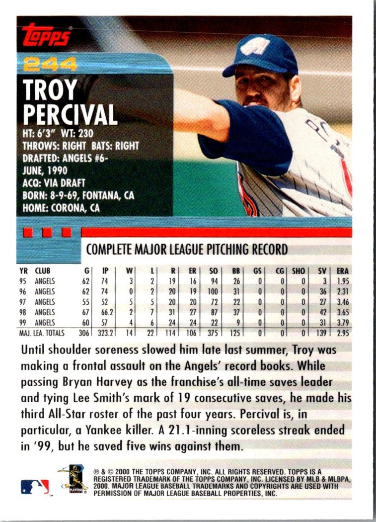 2000 Topps Troy Percival