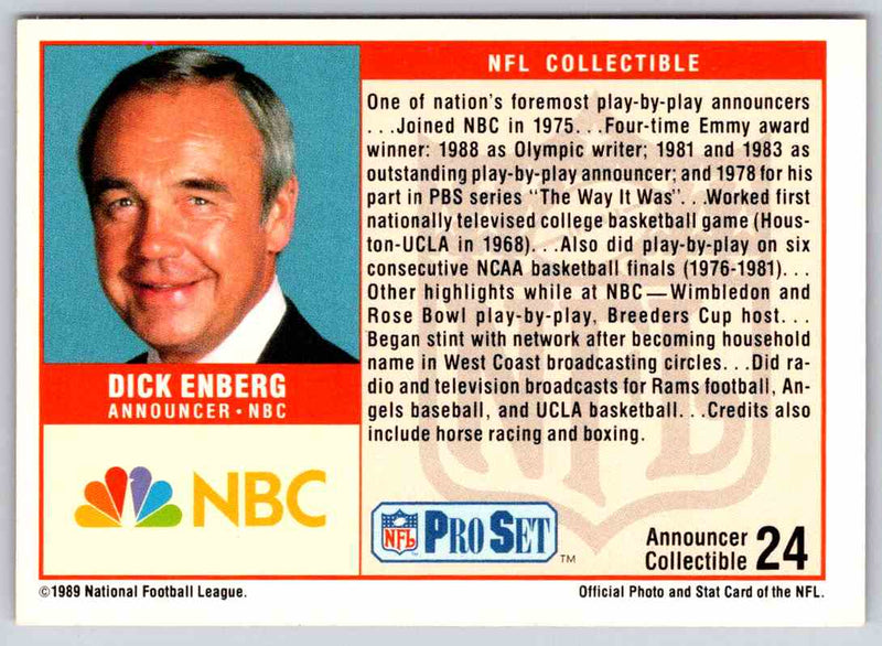 1989 NFL Proset Dick Enberg