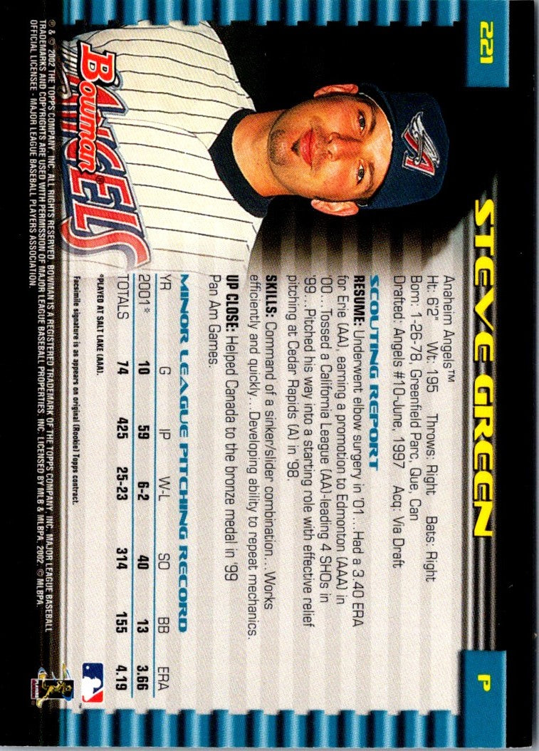 2002 Bowman Steve Green