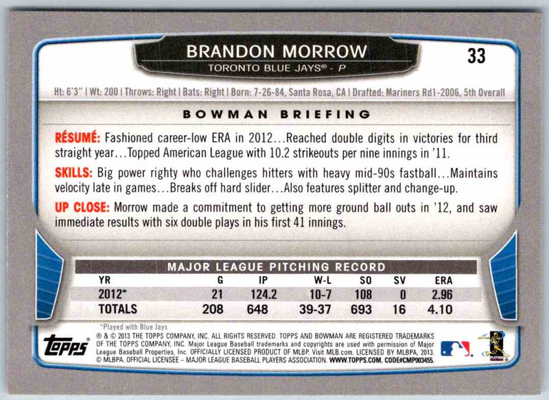 2014 Bowman Brandon Morrow