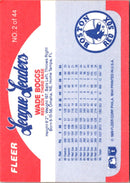 1989 Fleer League Leaders Wade Boggs