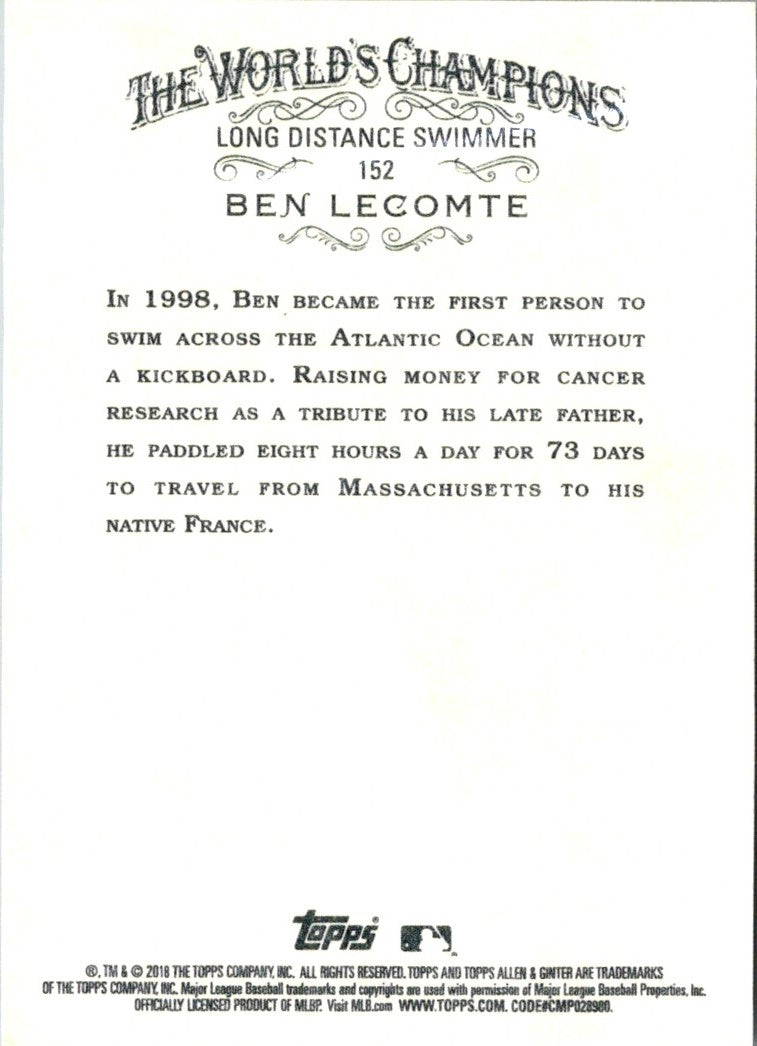2018 Topps Allen & Ginter Ben Lecomte