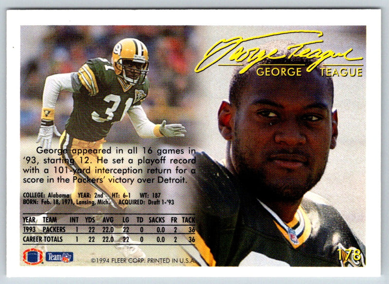 1994 Playoff George Teague